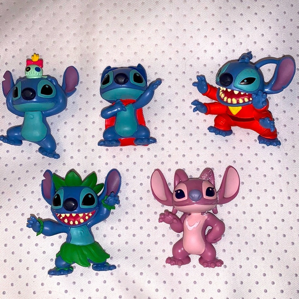 Disney Stitch and Angel figurines five pieces